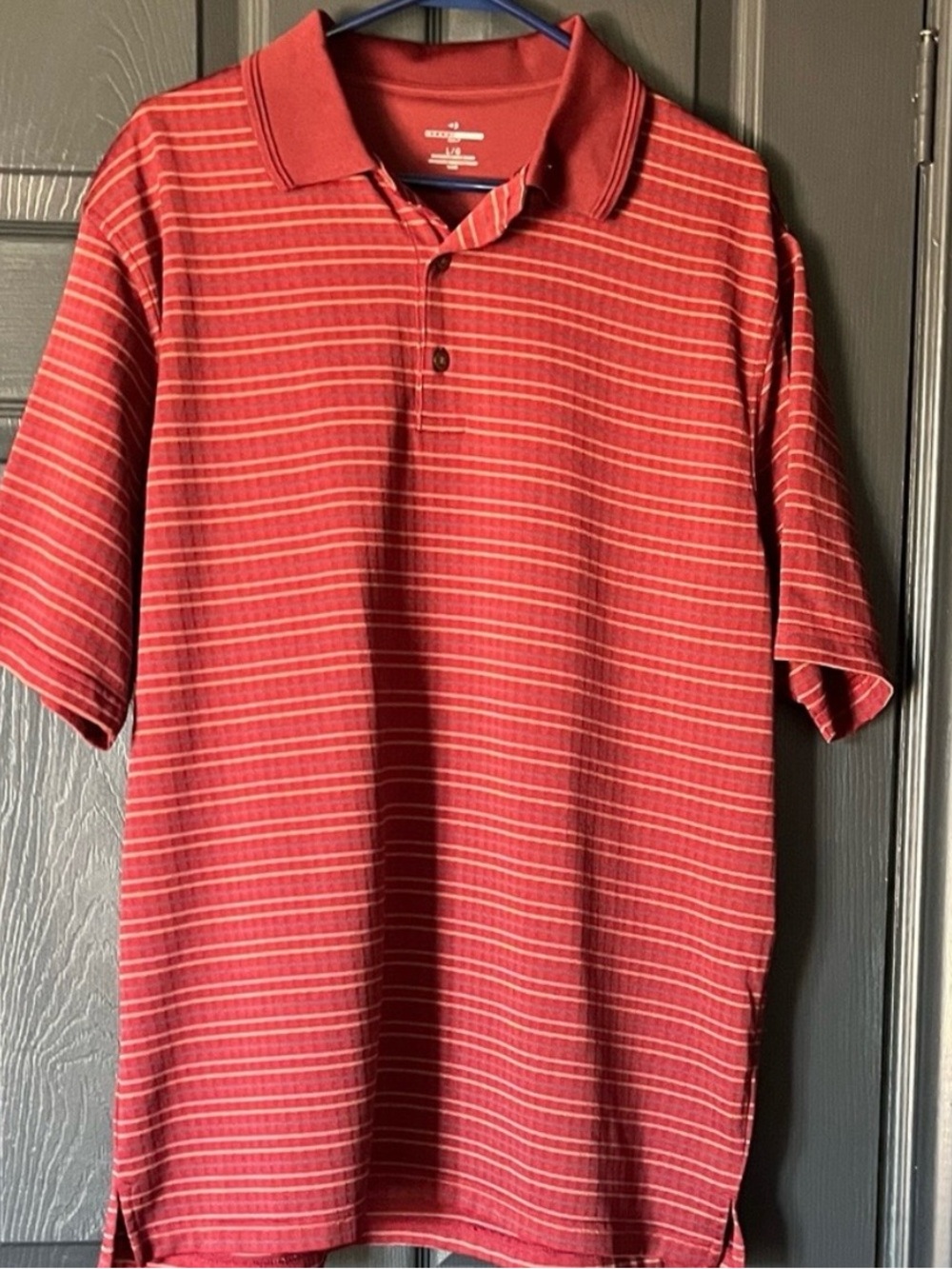 Grand Slam Red Striped Polo Shirt